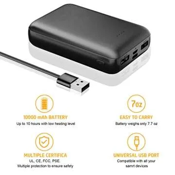 Compact Lyzuepely 10000 mAh Heated Vest Battery Pack