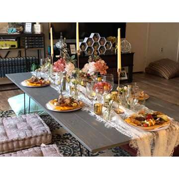 lobolighting Rose Gold Candlestick Holder Set of 3 Taper Candle Holder Centerpieces Decoration for Wedding Dinning Party