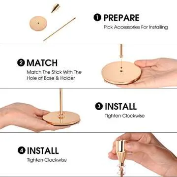 lobolighting Rose Gold Candlestick Holder Set of 3 Taper Candle Holder Centerpieces Decoration for Wedding Dinning Party