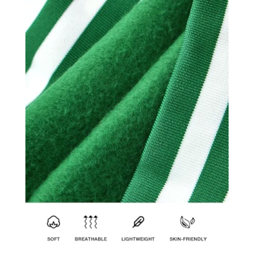 PRETTYGARDEN Women's Oversized Sweatshirts Casual Long Sleeve Stripes Knit V Neck Pullover Top Fall Teens Preppy Clothes(Green,Large)