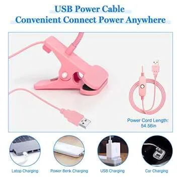 krofaue UV Nail Polish Curing Lamps, Gel UV Gooseneck Nail Lamp 3W 5V Gel Nail Polish UV Light with 4 Levels Setting Lamp Clip Professional Nail Dryer for Gel Polish Curing Nail Tips Art Tools