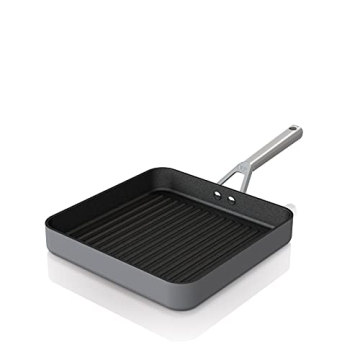 Ninja C30528 Foodi NeverStick Premium 11-Inch Square Grill Pan, Hard-Anodized, Nonstick, Durable & O...