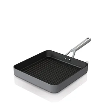 Ninja C30528 Foodi NeverStick Premium 11-Inch Square Grill Pan, Hard-Anodized, Nonstick, Durable & O...