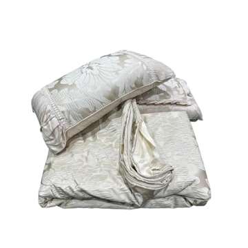 Royal Tradition Sara Jacquard Cotton Blend, Full-Queen 7PC Duvet Cover Set, Multi-Tone of Beige