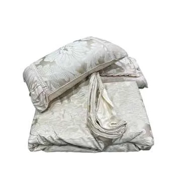 Royal Tradition Sara Jacquard Cotton Blend, Full-Queen 7PC Duvet Cover Set, Multi-Tone of Beige