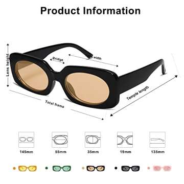 VANLINKER Retro Rectangle Sunglasses for Women