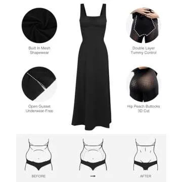 Popilush Elegant Maxi Dress with Built-in Shapewear