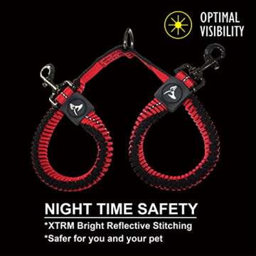 Kruz Double Dog Coupler - KZVX2-03S - Tangle Free Dog Walking and Training Dual Extension Coupler - ...