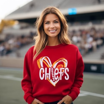 LOTUCY Football Sweatshirt for Women Fans - Heart Graphic