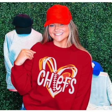 LOTUCY Football Sweatshirt for Women Fans - Heart Graphic