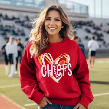 LOTUCY Football Sweatshirt for Women Fans - Heart Graphic