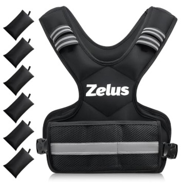 ZELUS Weighted Vest for Men and Women | 4-10lb/11-20lb/20-32lb Vest with 6 Ironsand Weights for Home...