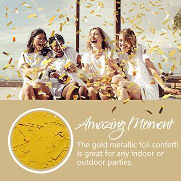 BATTIFE 8Pack Gold Confetti Sticks, Gold Metallic Confetti Poppers, Wedding Confetti Flick Flutter S...