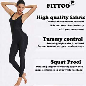 FITTOO Womens Backless Workout Short Romper Jumpsuit Back Crisscross Straps Leggings