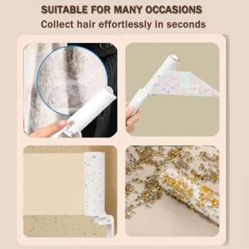 Mini Lint Roller with 150 Sheets, Travel Size Portable Lint Roller Compact Pet Hair Remover with 5 Refills, Sticky Small Lint Remover for Pocket Travel Essentials for Clothes (Blue)