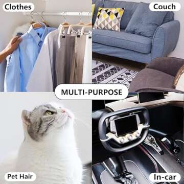 Mini Lint Roller with 150 Sheets, Travel Size Portable Lint Roller Compact Pet Hair Remover with 5 Refills, Sticky Small Lint Remover for Pocket Travel Essentials for Clothes (Blue)