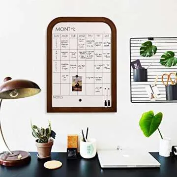 Elegant Wall-Mounted Dry Erase Calendar with Wood Frame