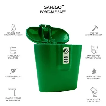 SAFEGO Portable Lock Box Safe for Valuables Security