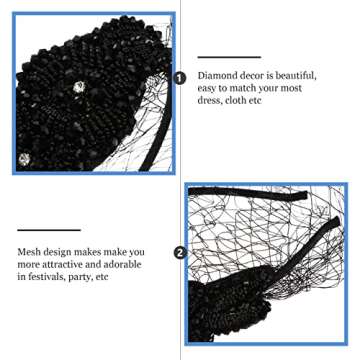 Lurrose Women's Rhinestone Mesh Headband - Ideal Wedding Accessory