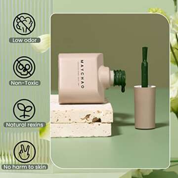 MAYCHAO 15ML Green Gel Nail Polish 1Pc Forest Green Gel Polish Soak Off UV LED Nail Gel Polish Nail ...