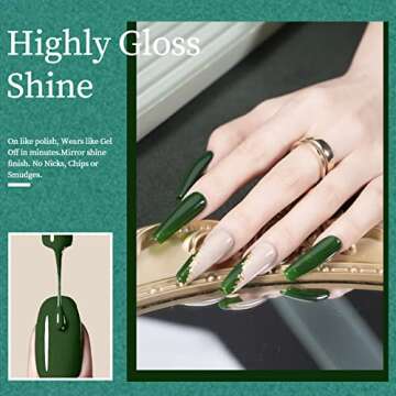 MAYCHAO 15ML Green Gel Nail Polish 1Pc Forest Green Gel Polish Soak Off UV LED Nail Gel Polish Nail Art Starter Manicure Salon DIY at Home, 0.5 OZ