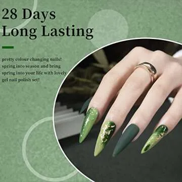 MAYCHAO 15ML Green Gel Nail Polish 1Pc Forest Green Gel Polish Soak Off UV LED Nail Gel Polish Nail Art Starter Manicure Salon DIY at Home, 0.5 OZ