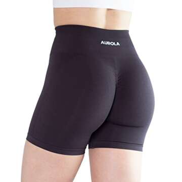 AUROLA Intensify Workout Shorts for Women Seamless Scrunch Short Gym Yoga Running Sport Active Exerc...