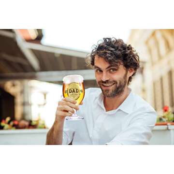 Kies CROWNLY CRYSTAL® Christmas Gifts for Dad Personalized Beer Glass Birthday Gifts for Dad Gifts From Daughter Birthday Gifts for Dad From Son Dad Glasses Best Dad Gifts for Christmas Gifts for Men