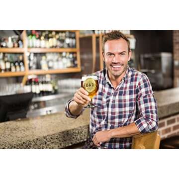 Kies CROWNLY CRYSTAL® Christmas Gifts for Dad Personalized Beer Glass Birthday Gifts for Dad Gifts From Daughter Birthday Gifts for Dad From Son Dad Glasses Best Dad Gifts for Christmas Gifts for Men