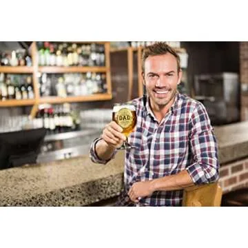 Kies CROWNLY CRYSTAL® Christmas Gifts for Dad Personalized Beer Glass Birthday Gifts for Dad Gifts From Daughter Birthday Gifts for Dad From Son Dad Glasses Best Dad Gifts for Christmas Gifts for Men