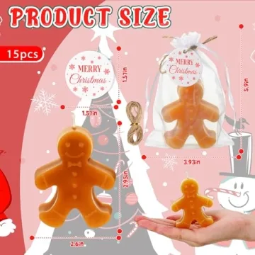 MTLEE Christmas Candles Set Gingerbread Man Elk Holiday Decor