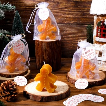 MTLEE Christmas Candles Set Gingerbread Man Elk Holiday Decor