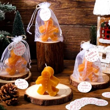 MTLEE Christmas Candles Set Gingerbread Man Elk Holiday Decor