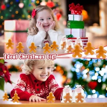 MTLEE Christmas Candles Set Gingerbread Man Elk Holiday Decor