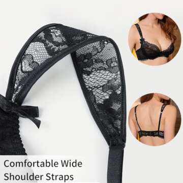 Elegant Women's Balconette Lace Bra Unlined Underwire