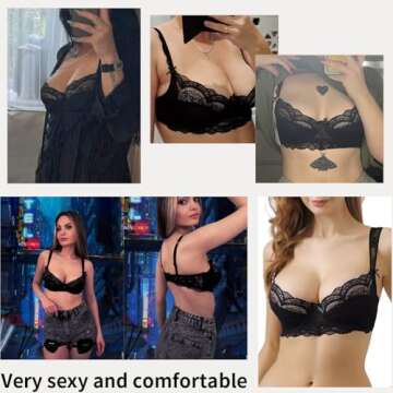 Elegant Women's Balconette Lace Bra Unlined Underwire