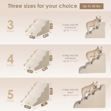 EHEYCIGA Foam Dog Stairs for Small Dogs - 4 Steps