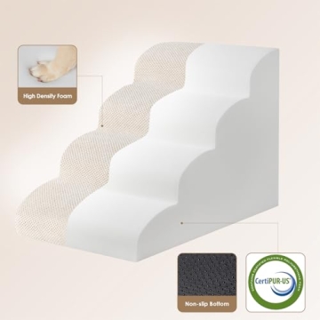 EHEYCIGA Foam Dog Stairs for Small Dogs - 4 Steps
