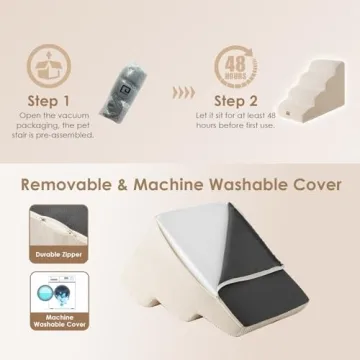EHEYCIGA Foam Dog Stairs for Small Dogs - 4 Steps