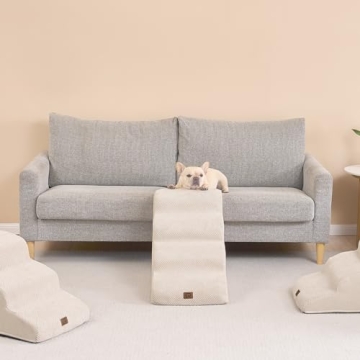 EHEYCIGA Foam Dog Stairs for Small Dogs - 4 Steps