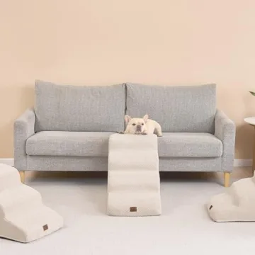 EHEYCIGA Foam Dog Stairs for Small Dogs - 4 Steps