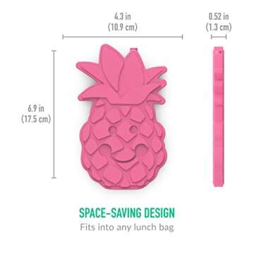 Bentgo Buddies Reusable Ice Packs - Slim Ice Packs for Lunch Boxes, Lunch Bags, and Coolers - Multicolored 4-Pack (Pineapple)