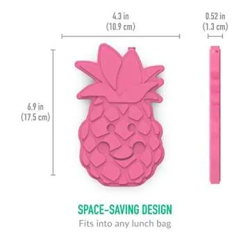 Bentgo Buddies Reusable Ice Packs - Slim Ice Packs for Lunch Boxes, Lunch Bags, and Coolers - Multicolored 4-Pack (Pineapple)