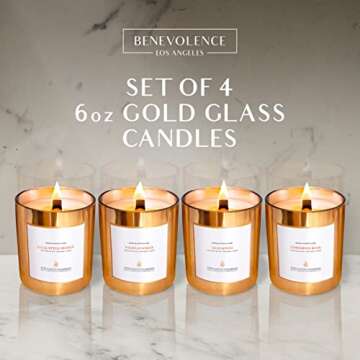 Benevolence Fall Candle for Home - Scented Soy Candles | Aromatherapy Gold Candle, Gifts for Men and...