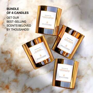 Benevolence Fall Candle for Home - Scented Soy Candles | Aromatherapy Gold Candle, Gifts for Men and Women, Jar Candle Small Pack of 4-6 oz