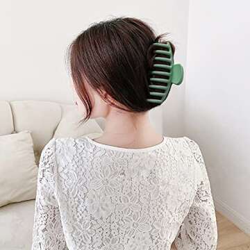 JSY Hair Clips for Women - 90's Fashion Hair Styling Accessories, Large Hair Claw Clips for Thick Hair, Long Nonslip Matte Hair Clips, Strong Hold, 4 Colors (4 Packs)