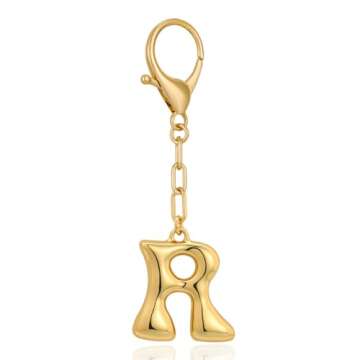 LILIE&WHITE Gold Keychain for Women with Letter Charm - Elegant Fashion Accessory