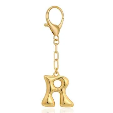LILIE&WHITE Gold Keychain for Women with Letter Charm - Elegant Fashion Accessory