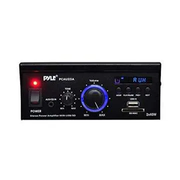 Pyle Home Audio Power Amplifier System - 2x40W Dual Channel Mini Theater Power Stereo Sound Receiver...