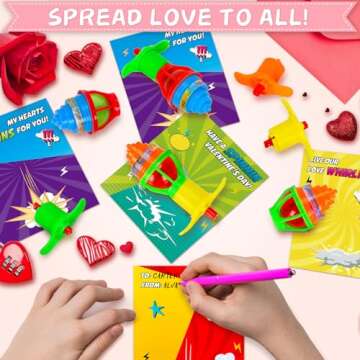 Morabi Valentine's Day Gifts - 28 Spinning Top Toys & Cards